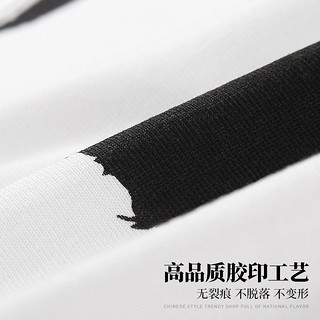 后序情侣装小众 设计感特别不一样的情侣T恤男短袖行者中国风男装（175/L、玄黑色（腾云））