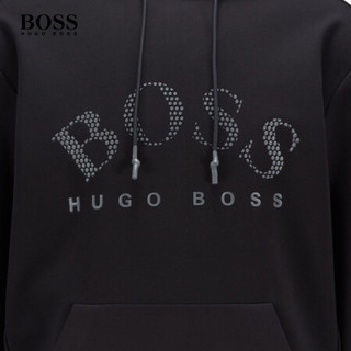 HUGO BOSS雨果博斯2021春夏新款男士AJBXNG联名反光印花连帽卫衣 001-黑色 EU:M