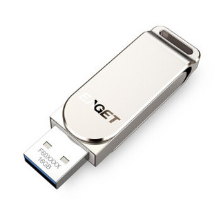 忆捷（EAGET）F60 USB3.0 U盘 高速全金属360度旋转车载优盘网红音乐盘 64GB