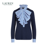 Lauren/拉夫劳伦女装 2021年春季褶边女式衬衫RL60480 410-海军蓝 S