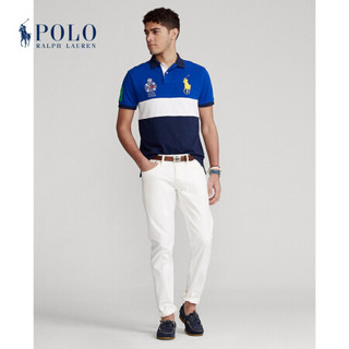 Ralph Lauren/拉夫劳伦男装 2021年春季定制修身版型网眼布Polo衫RL13269 400-蓝色 XS