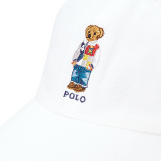 Ralph Lauren/拉夫劳伦男童 21年春Polo小熊斜纹布棒球帽RL35339 100-白色 ONE