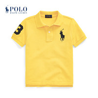 Ralph Lauren/拉夫劳伦男童 21年春Big Pony网眼布Polo衫RL35348 700-黄色 2/2T