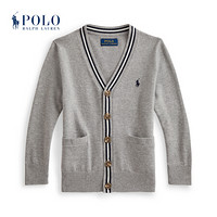 Ralph Lauren/拉夫劳伦男童 2021年春季棉质V领开襟针织衫RL35385 020-灰色 7