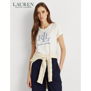 Lauren/拉夫劳伦女装 2021年春季徽标嵌花T恤RL60492 100-白色 S