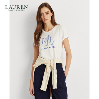 Lauren/拉夫劳伦女装 2021年春季徽标嵌花T恤RL60492 100-白色 XXS