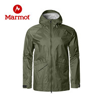 Marmot/土拨鼠21运动防风Nanopro面料单层冲锋衣男户外 鳄鱼绿4764 XL 欧码偏大