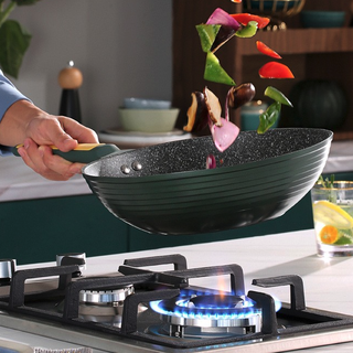 Midea 美的 横纹不粘锅系列 MP-CG28W3-001 炒锅(28cm、不粘、麦饭石、绿色)