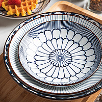 日式6/7/8寸盘子装菜盘子家用釉下彩陶瓷盘大号创意圆形深盘菜碟