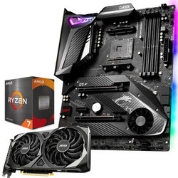 MSI 微星 MPG X570 GAMING PRO CARBON WIFI主板+AMD 5800X处理器+万图师RTX 3060 VENTUS 2X12G显卡套装