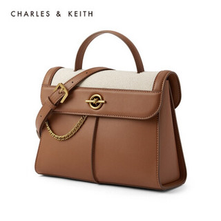 CHARLES＆KEITH2021春季新品CK2-50671255女士链条装饰手提单肩包 Ivory象牙色 M