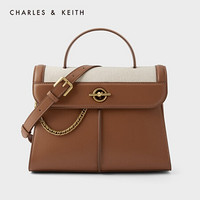 CHARLES＆KEITH2021春季新品CK2-50671255女士链条装饰手提单肩包 Ivory象牙色 M