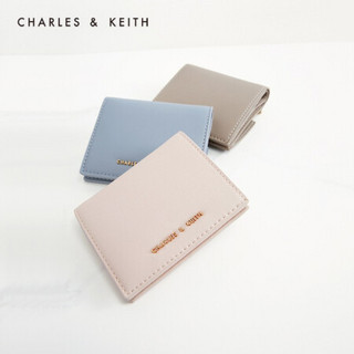 CHARLES＆KEITH2021春季新品CK6-10701122-1女士简约零钱包卡包 Light Blue浅蓝色 XXS