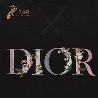 Dior/迪奥2021新款男士刺绣印花图案圆领大版型短袖休闲 T 恤 黑色 S