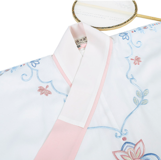 重回汉唐 明制汉服 夭夭其华 女士直领大襟袄 hfa2000 白色 170