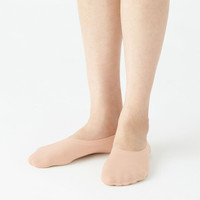 無印良品 MUJI 無印良品  女式 脚跟带防滑 深口隐形船袜 米色 23-25cm