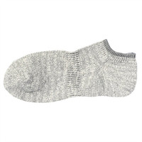 無印良品 MUJI 無印良品  男式 合脚直角粗细不均纱线 运动船袜 21SS 新品 灰色 25-27cm