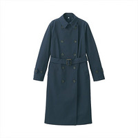 無印良品 MUJI 无印良品 女士双排扣风衣 BDE05A1S 藏青色 XL