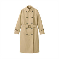 無印良品 無印良品 MUJI 女士双排扣风衣 BDE05A1S 米色 XL