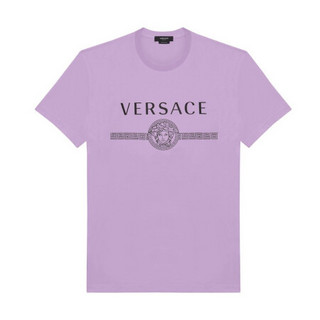 孔雀翎VERSACE范思哲男装短袖T恤纯棉美杜莎标徽图案时尚新潮 紫色 XS