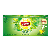 PLUS会员、有券的上：Lipton 立顿 绿茶  茶叶 冲饮袋泡茶包 2g*25包