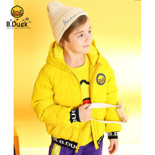 B.duck小黄鸭童装男童羽绒服短款加厚儿童冬装外套新款中大童 黄色 120cm