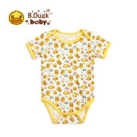 B.duck Baby系列 小黄鸭童装夏季新款宝宝连体衣三角爬服哈衣 白色 59cm