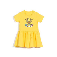 B.duck Baby系列 小黄鸭童装夏季女宝宝连衣裙儿童裙子 黄色 100cm