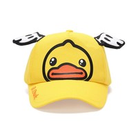 B.duck小黄鸭儿童帽子男女韩版百搭棒球帽小孩出游防晒遮阳鸭舌帽 黄色 6岁以上 L(56cm)