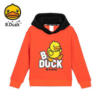 B.duck小黄鸭童装儿童卫衣男童2020秋冬新款洋气连帽上衣 BF510A8901 潮力橙 120cm