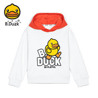 B.duck小黄鸭童装儿童卫衣男童2020秋冬新款洋气连帽上衣 BF510A8901 米白 170cm