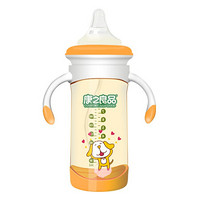 康之良品 婴儿奶瓶宽口径玻璃/PPSU/硅胶/Tritan水杯 蘑菇直身奶瓶280ML