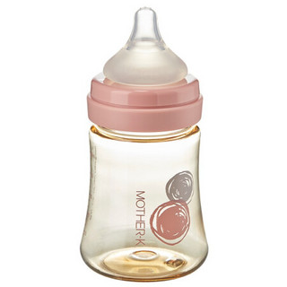 K-MOM系列 MOTHER-K奶瓶新生儿 宽口径PPSU宝宝奶瓶婴儿奶瓶防胀气耐摔motherk 180ML 粉色（0阶段奶嘴）