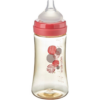 K-MOM系列 MOTHER-K奶瓶新生儿 宽口径PPSU宝宝奶瓶婴儿奶瓶防胀气耐摔motherk 280ML 红色（3阶段奶嘴）