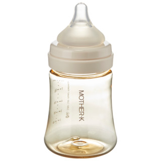 K-MOM系列 MOTHER-K奶瓶新生儿 宽口径PPSU宝宝奶瓶婴儿奶瓶防胀气耐摔motherk 180ML 米色（0阶段奶嘴）
