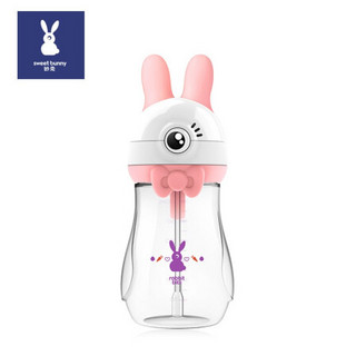 妙兔(sweet bunny) 儿童水杯宝宝学饮杯tritan材质一岁宝宝幼儿园吸管杯 薰衣草紫 400ml