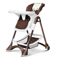 Spirit Kids 儿童餐椅宝宝餐椅 多功能可折叠婴儿餐桌椅k05 深咖色（布艺款）