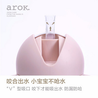 爱儿可（arok）丽家宝贝BALL握把滑卡吸管水杯 绿色260ml