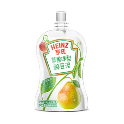 Heinz/亨氏苹果洋梨豌豆泥78g 超金婴儿果泥无添加宝宝辅食果泥吸吸袋宝宝零食 *3件