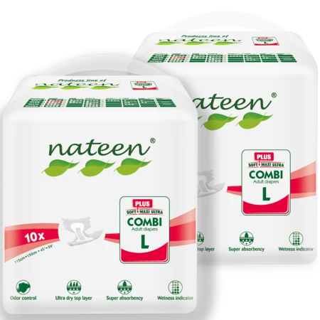 那特恩（NATEEN） 成人纸尿裤 老年人尿不湿 加强型 男女通用大吸收量 L码2包优惠装适合腰围115-150CM