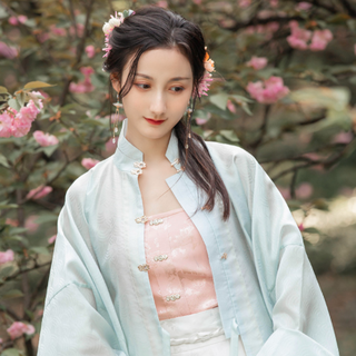 池夏 改良 明制汉服 楚楚·流风回雪 女士主腰 S1615 肉粉色