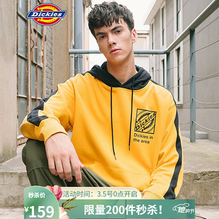 Dickies 卫衣撞色拼接连帽卫衣男式秋季新品上衣卫衣男连帽DK008155 土黄色 00M *3件