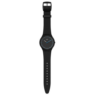 斯沃琪（Swatch）瑞士手表 Skin超薄系列 深黑轨迹 商务质感 石英中性男女表SS07B103