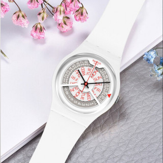 斯沃琪（Swatch）瑞士手表 原创系列  炫白指南 简约时尚 夜光指针 石英中性手表GW717