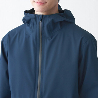 无印良品 MUJI 男式 使用不易沾水布带不易沾水 风帽夹克 21SS 新品 藏青色 XL