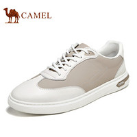 骆驼（CAMEL） 休闲鞋撞色拼接低帮潮鞋男士潮流板鞋 A112137040 杏/白 44