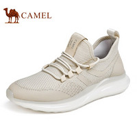 骆驼（CAMEL） 休闲鞋透气飞织柔软运动鞋跑步鞋男 A112128110 杏色 39