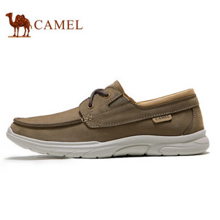 骆驼（CAMEL） 休闲鞋英伦皮鞋软底鞋子系带上班鞋男 A112307450 灰色 42