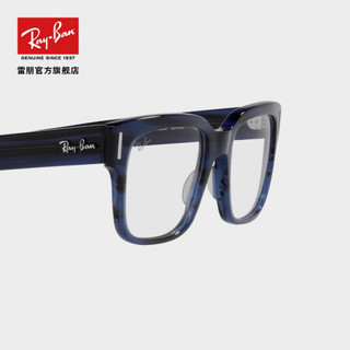 RayBan雷朋2021春季新品花纹镜框板材方形近视光学镜架男款0RX5388 8053黑蓝色花纹镜框 尺寸51