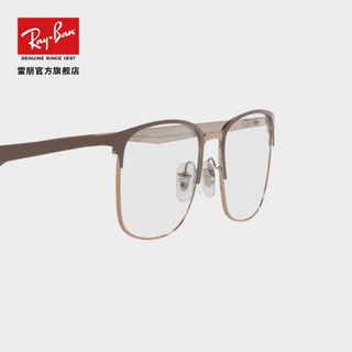 RayBan雷朋2021春季新品半框金属方形近视光学镜架男女款0RX6421 2973棕色半框 尺寸52